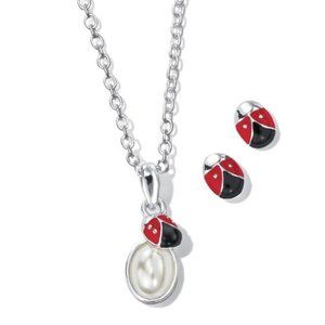 Avon Spring Themed Ladybug Necklace and Earring gift set